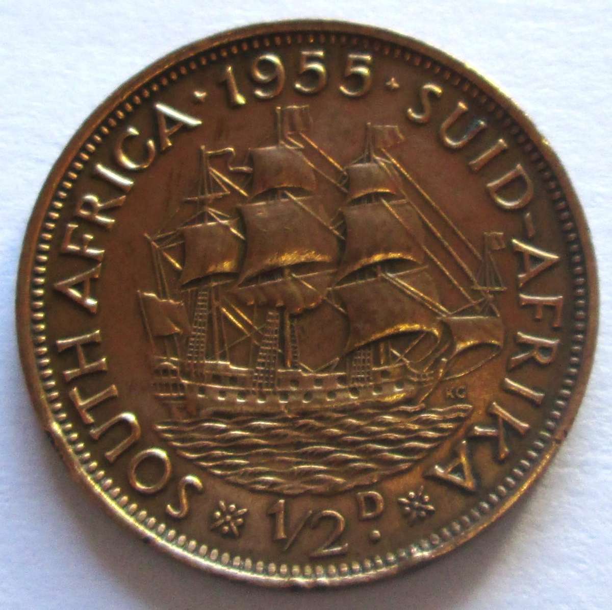 1955 Union of South Africa Half Penny