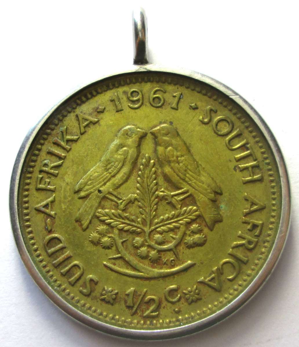 1961 SOUTH AFRICA HALF CENT PENDANT FORMAT