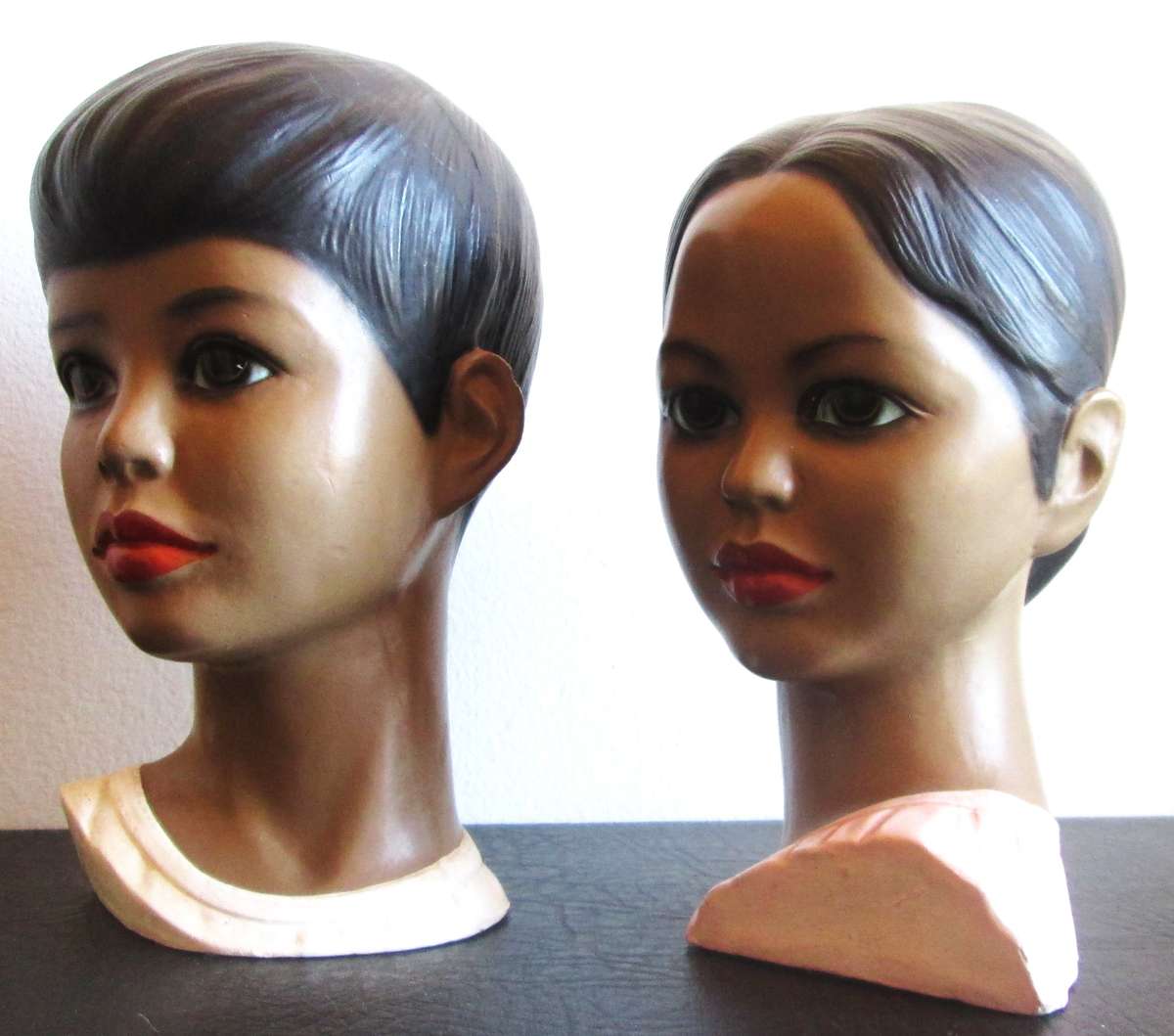 1960 Polynesian Hawaiian Boy and Girl Busts