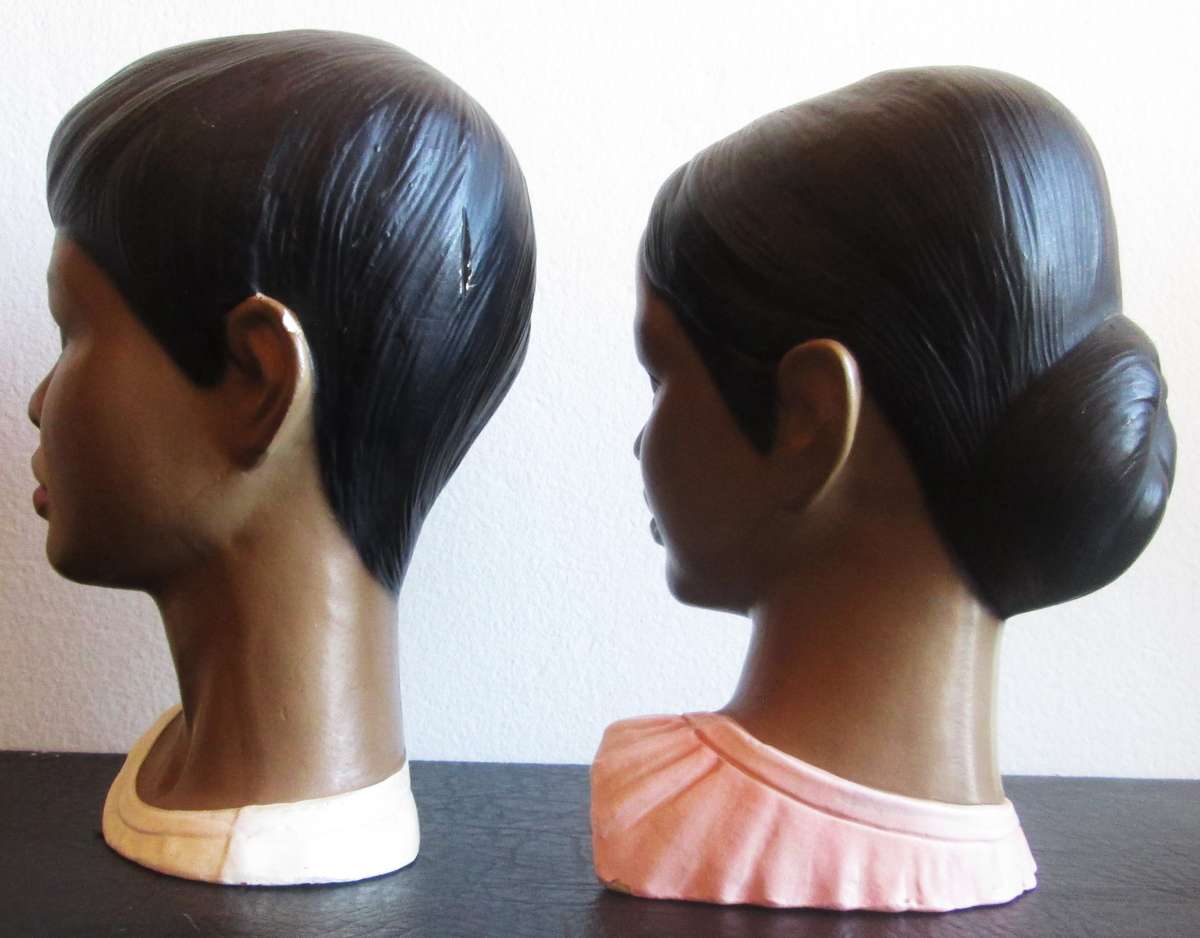 1960 Polynesian Hawaiian Boy and Girl Busts