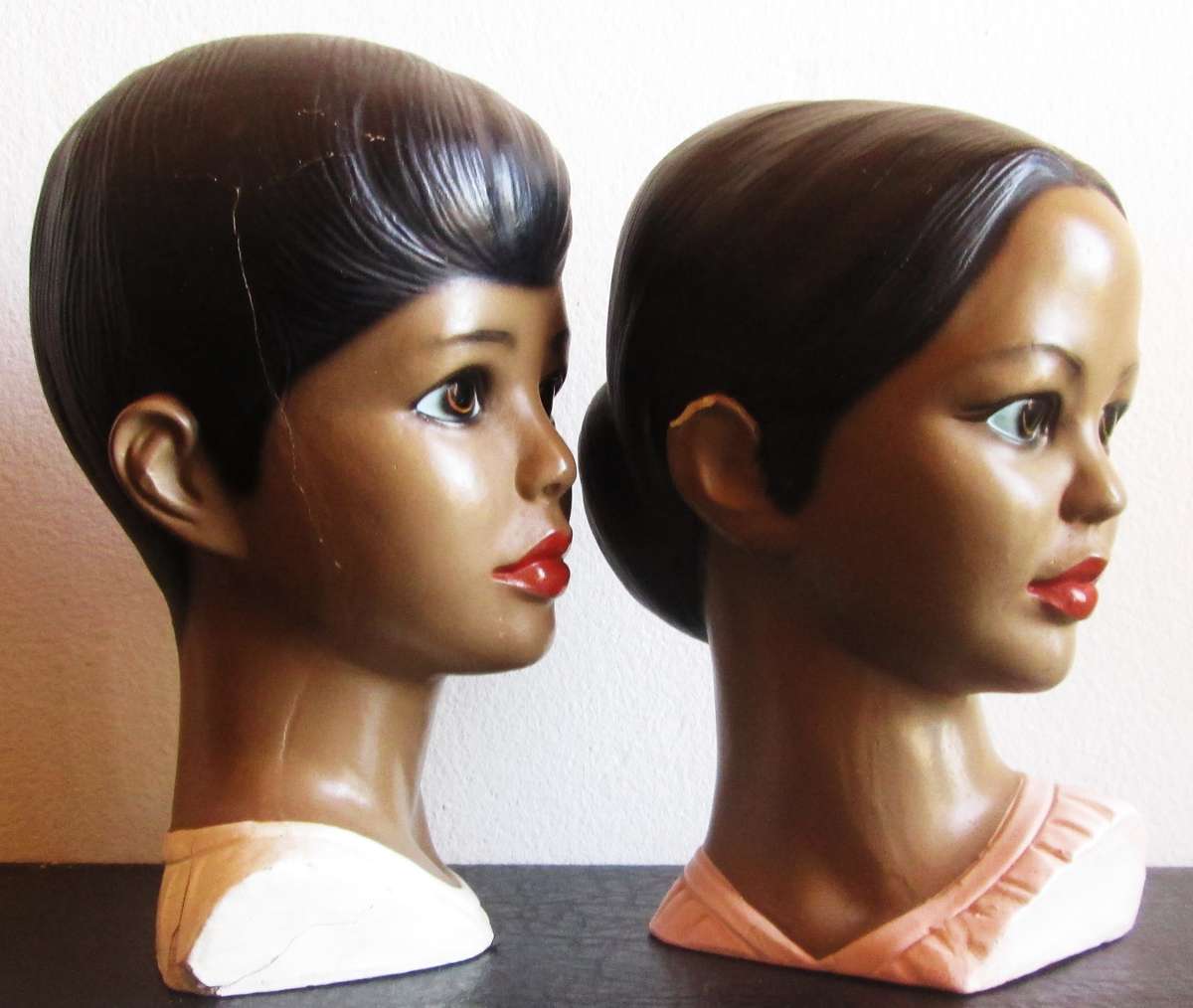 1960 Polynesian Hawaiian Boy and Girl Busts