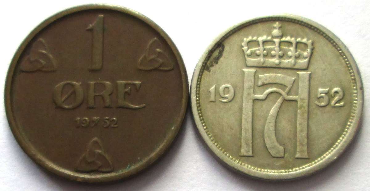 1952 Norway 1 Ore 10 Ore