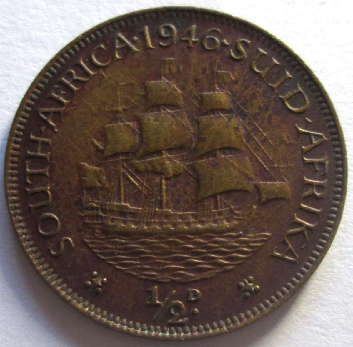 1946 Union of South Africa Half Penny