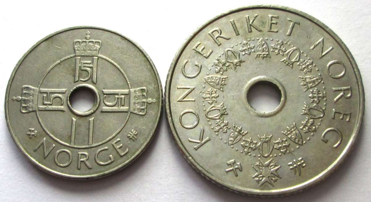 1998 Norway 1 Krone 5 Kroner
