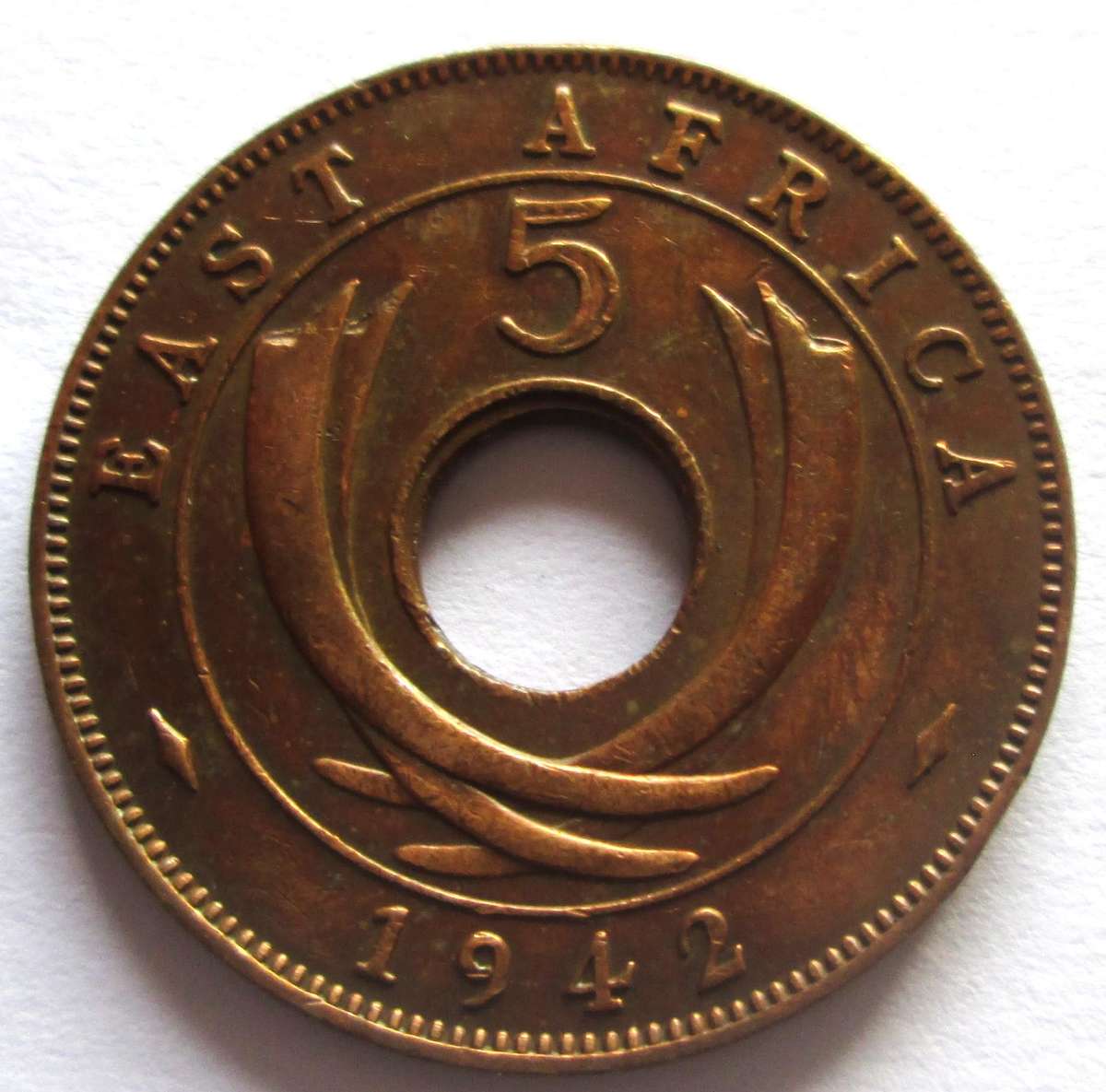 1942 East Africa 5 Cents