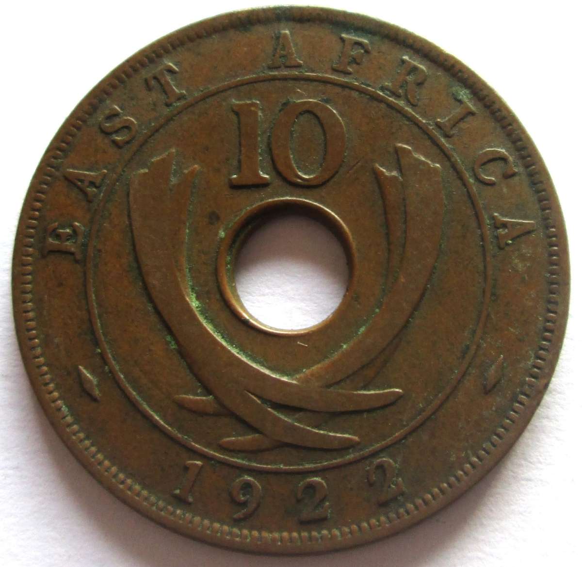 1922 East Africa 10 Cents
