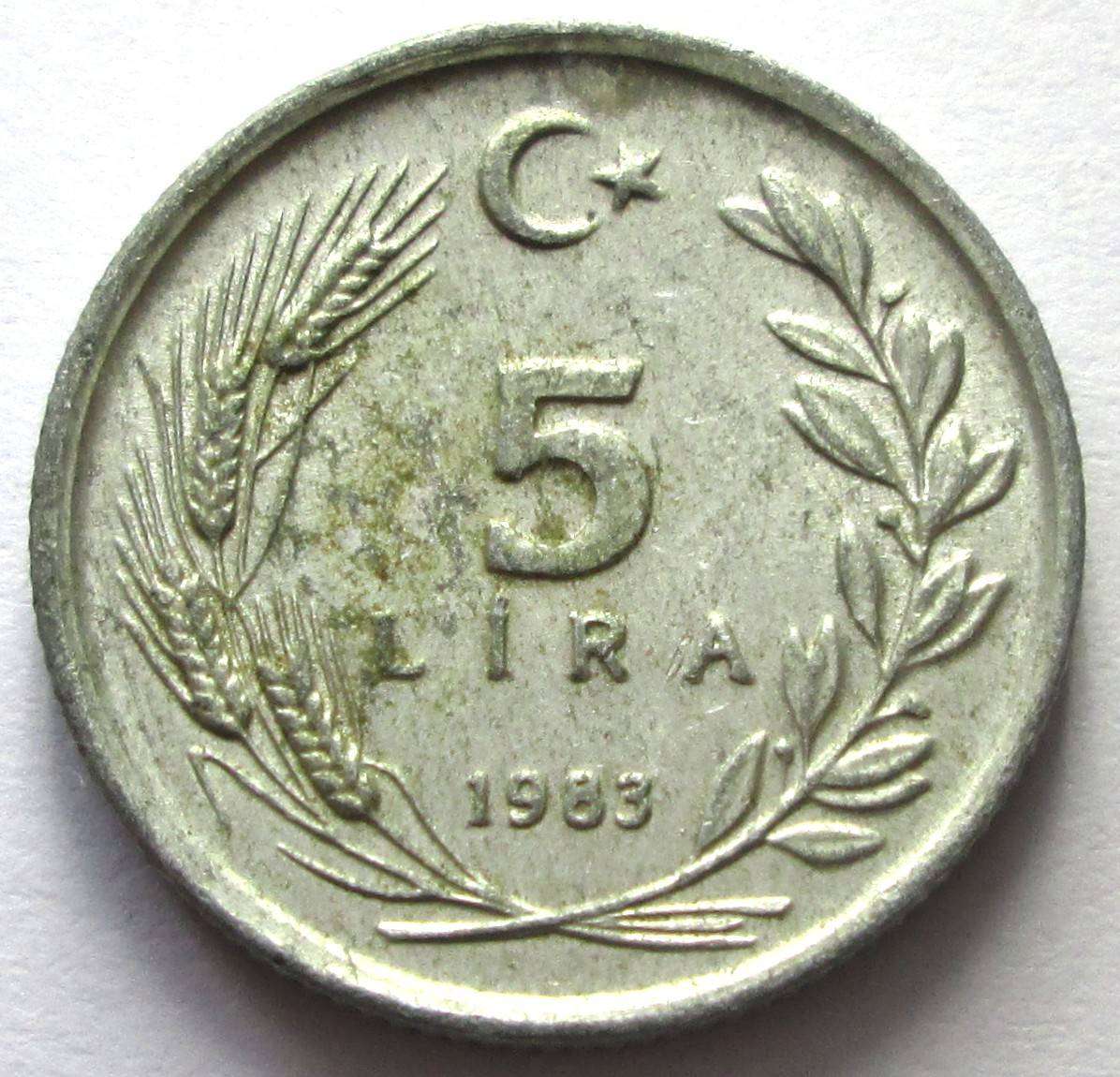 1983 Turkey 5 Lira