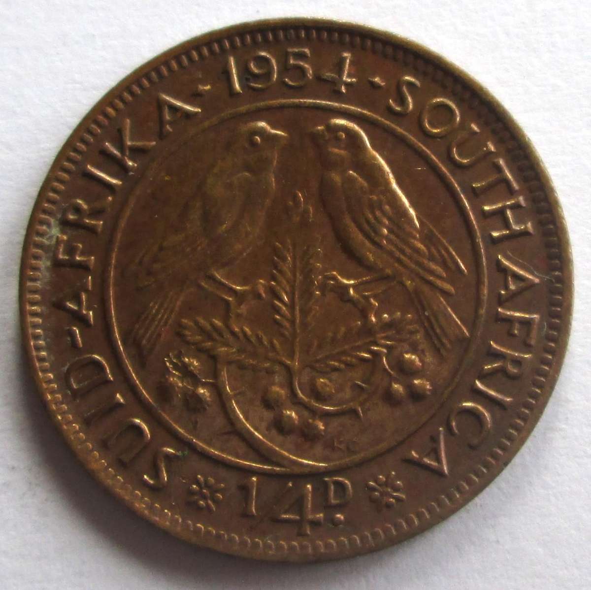 1954 Union of South Africa Quarter Penny