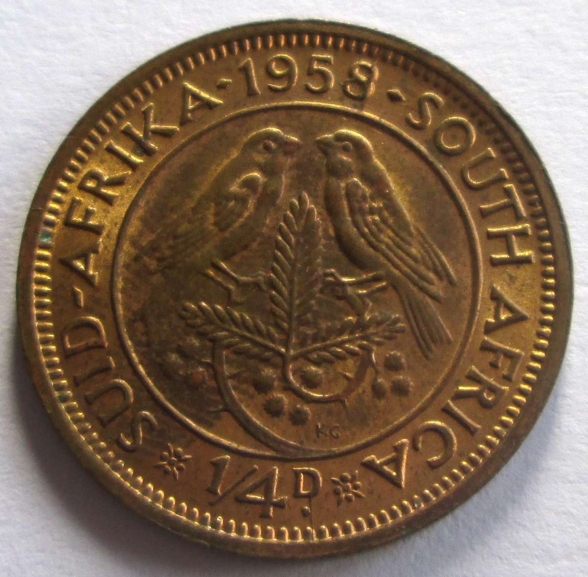 1958 Union of South Africa Quarter Penny