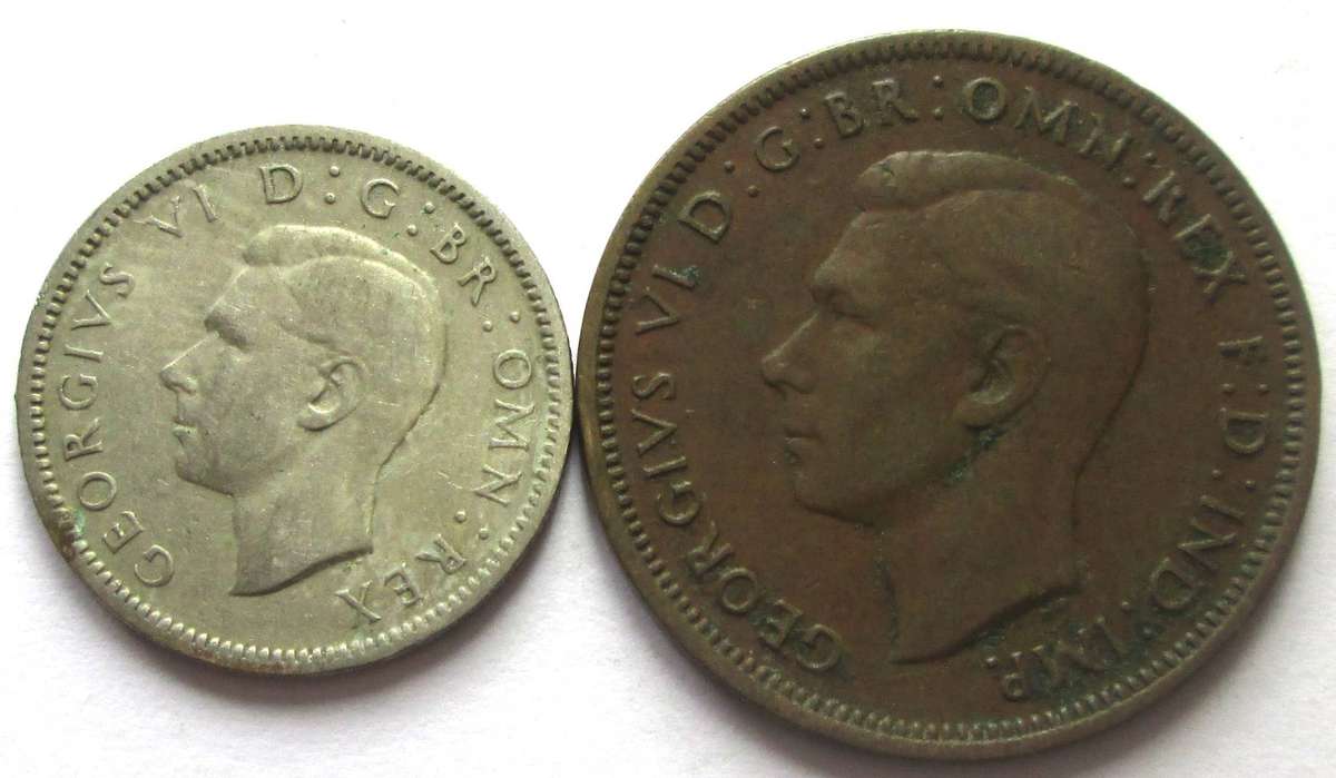 1948 Great Britain Half Penny 6 Pence