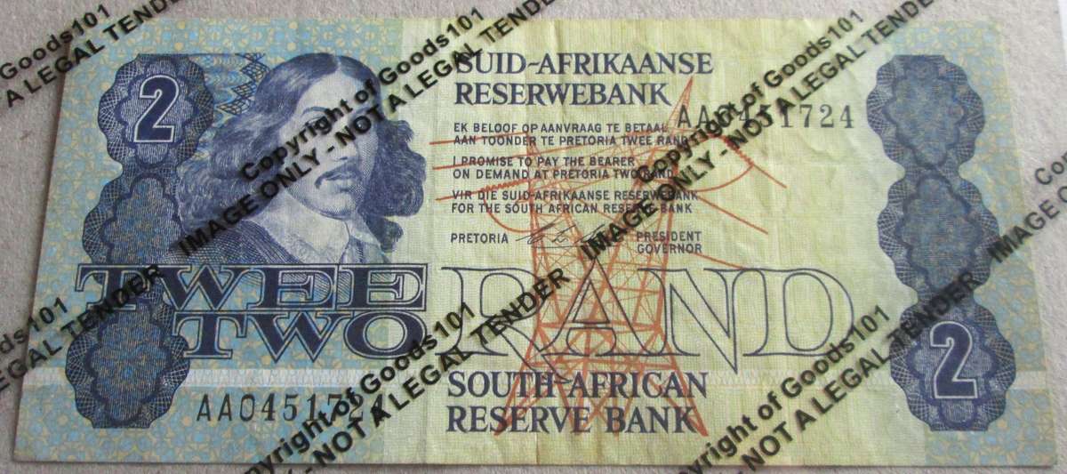 Two Rand Republic of South Africa Serial Nr AA0451724
