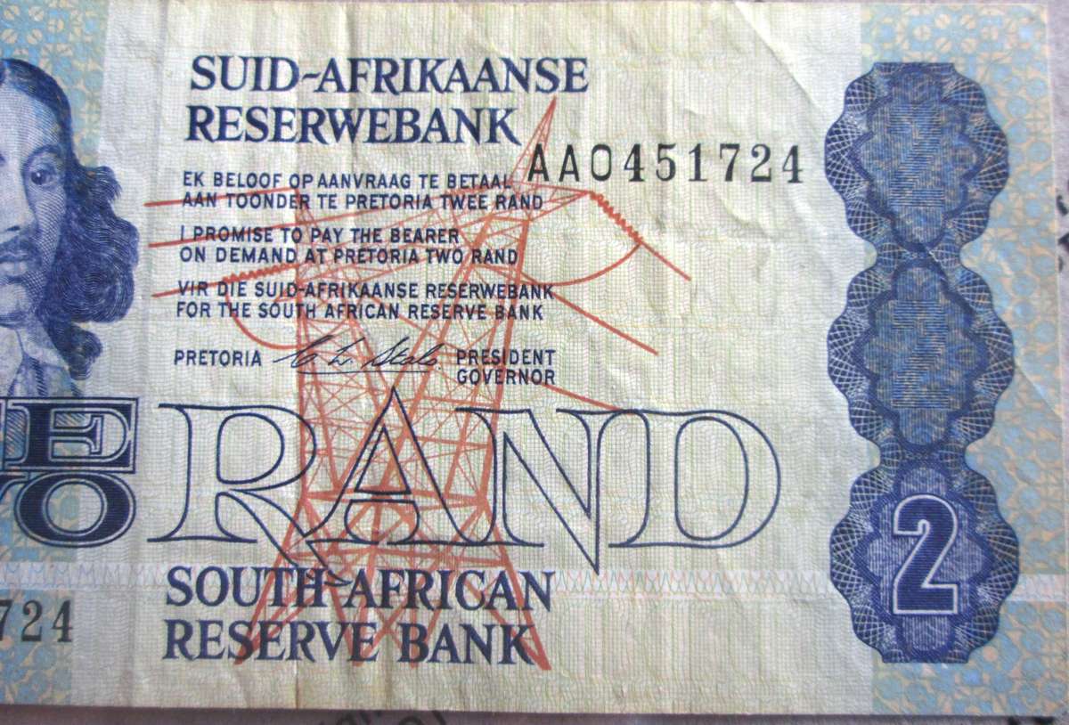 Two Rand Republic of South Africa Serial Nr AA0451724