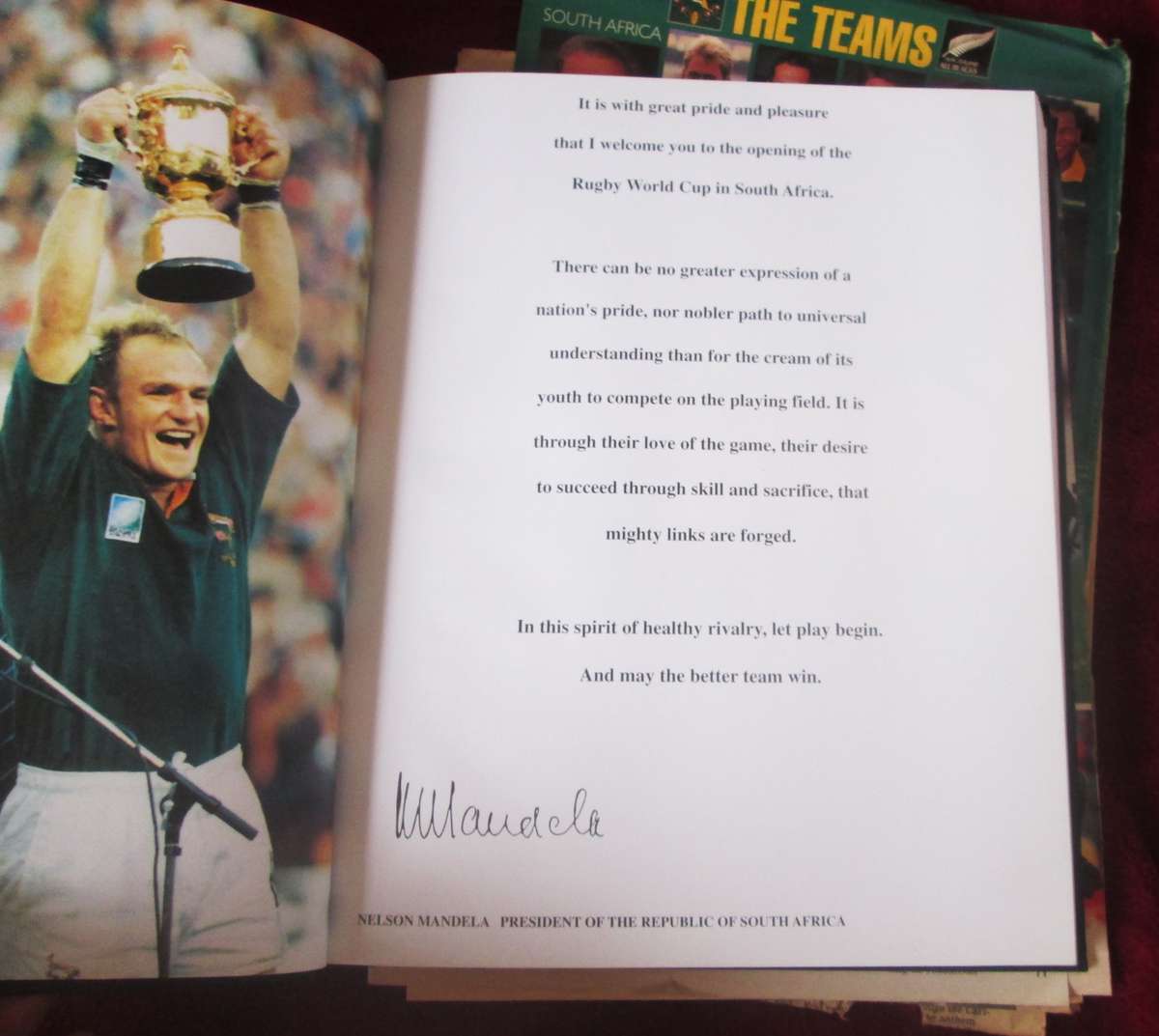 1995 World Cup Rugby Memorabilia Collection