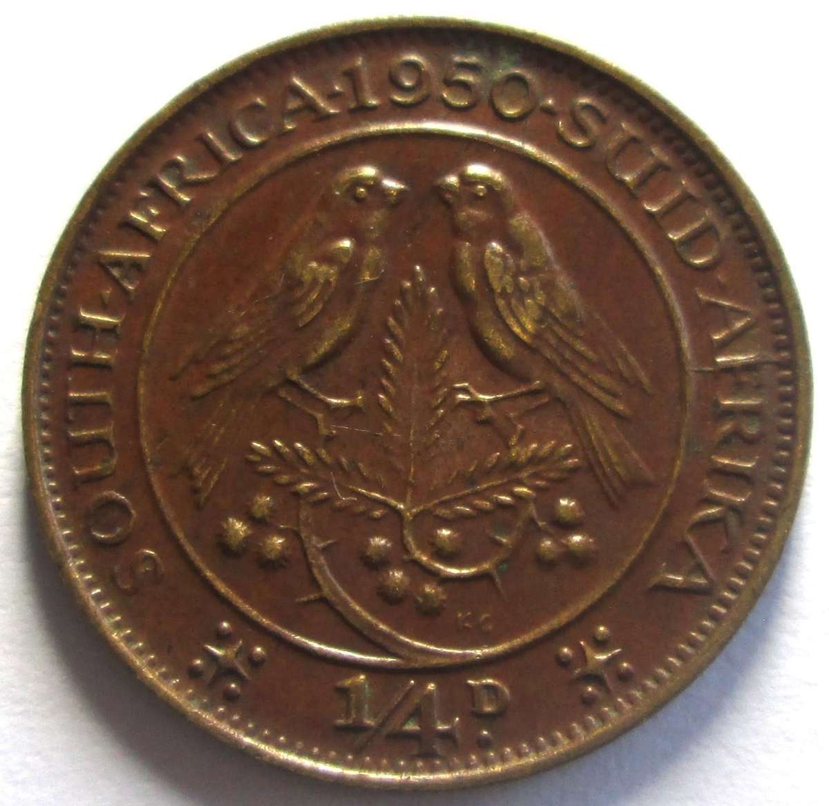 1950 Union of South Africa Quarter Penny