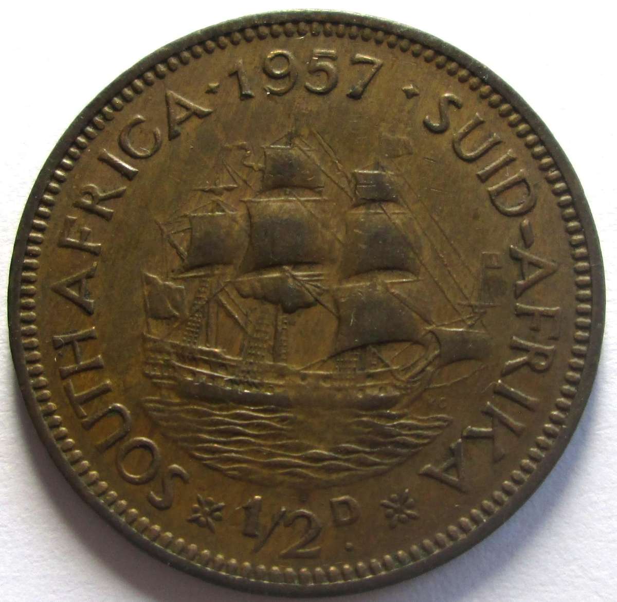 1957 Union of South Africa Half Penny