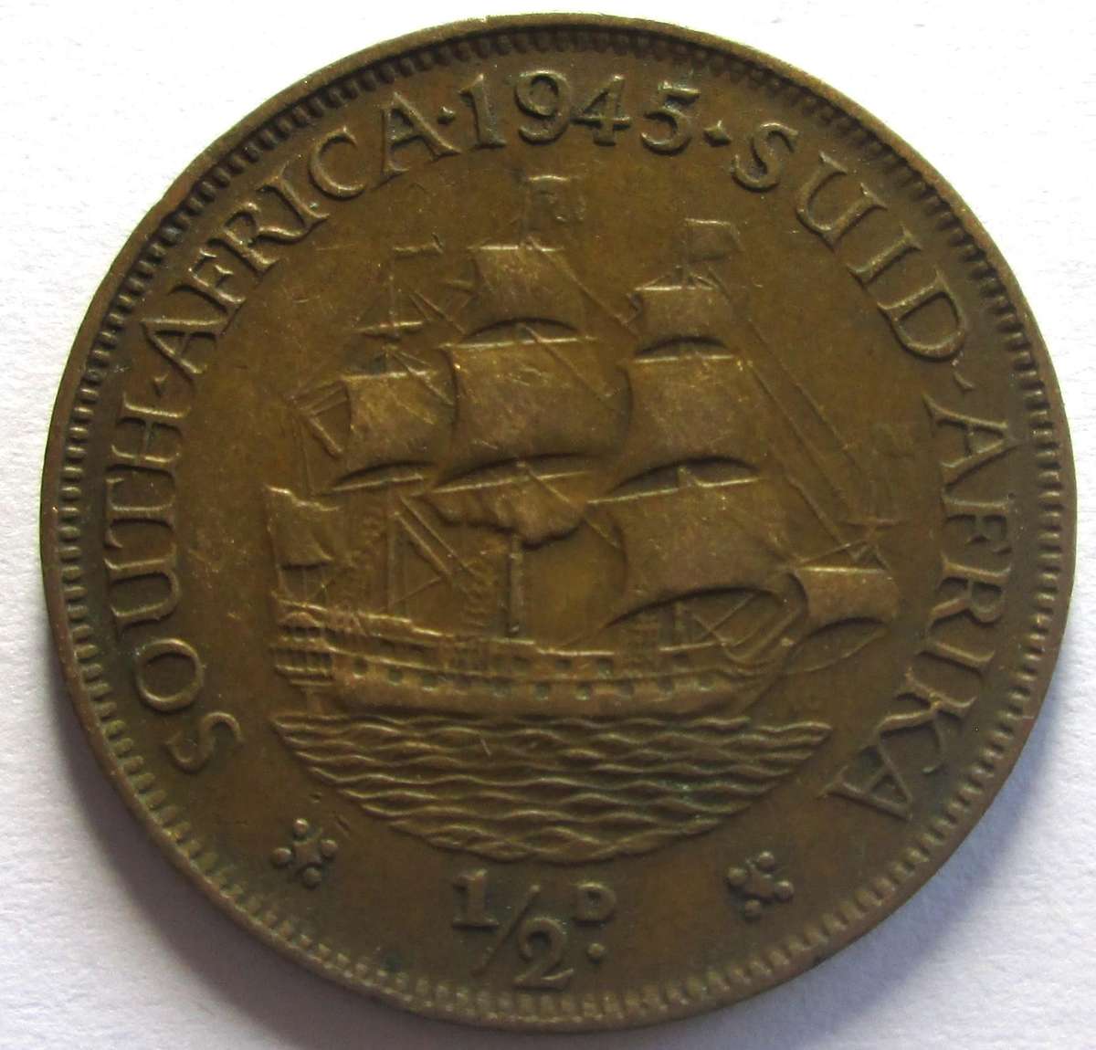 1945 Union of South Africa Half Penny