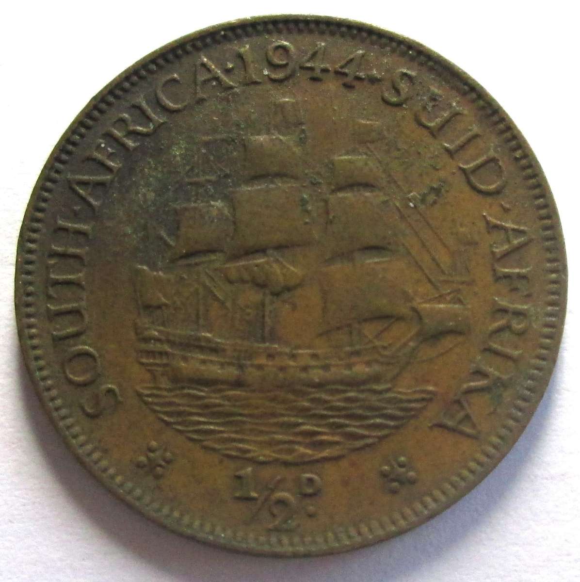 1944 Union of South Africa Half Penny