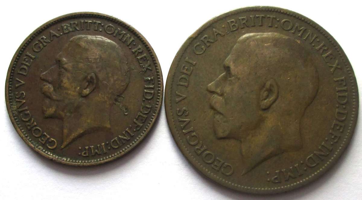 1921 Great Britain Half Penny 1 Penny