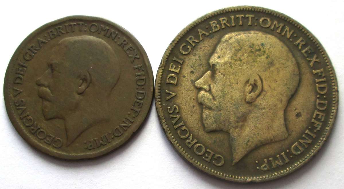 1920 Great Britain Half Penny 1 Penny