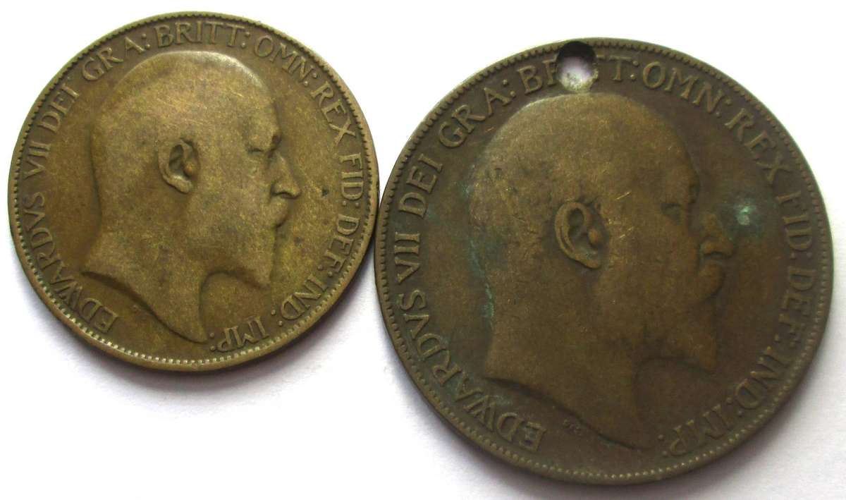 1908 Great Britain Half Penny 1 Penny
