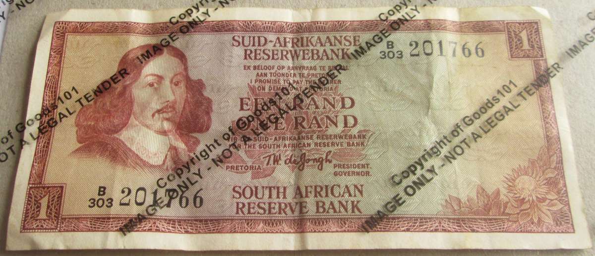 One Rand Republic of South Africa Serial Nr B303 201766