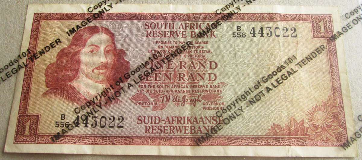 One Rand Republic of South Africa Serial Nr B556 443022