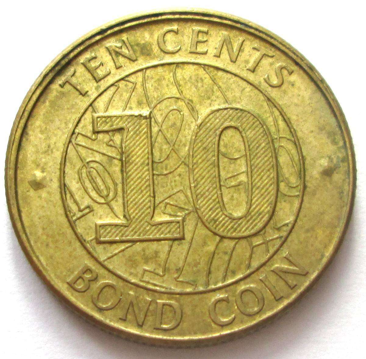 2014 Zimbabwe 10 Cents Bond Coin