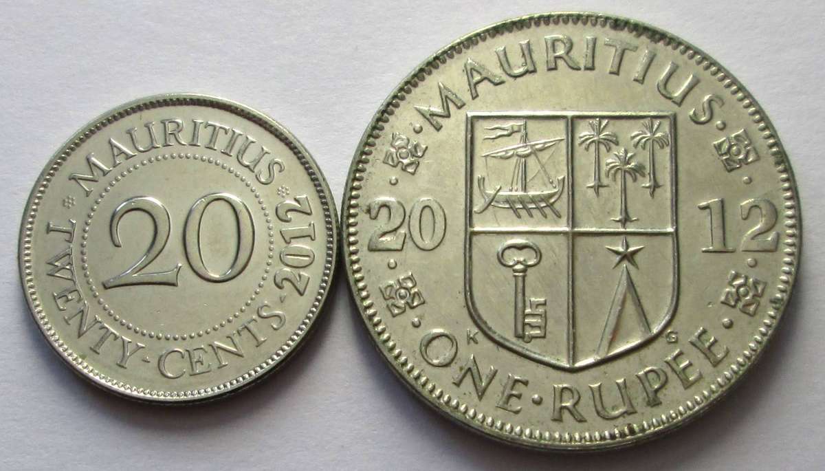 2012 Mauritius 20 Cents 1 Rupee