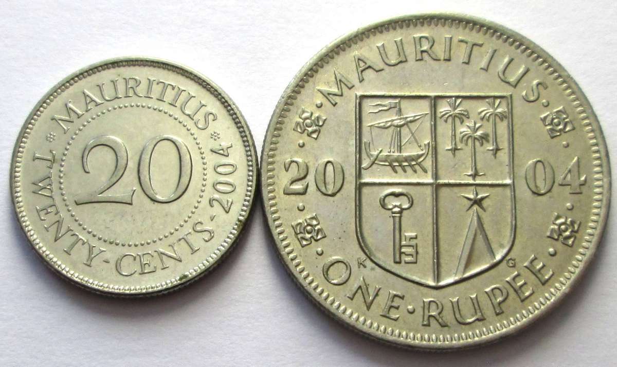 2004 Mauritius 20 Cents 1 Rupee