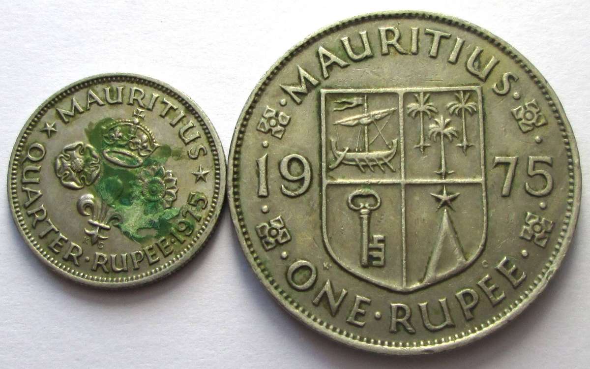 1975 Mauritius Quarter Rupee 1 Rupee