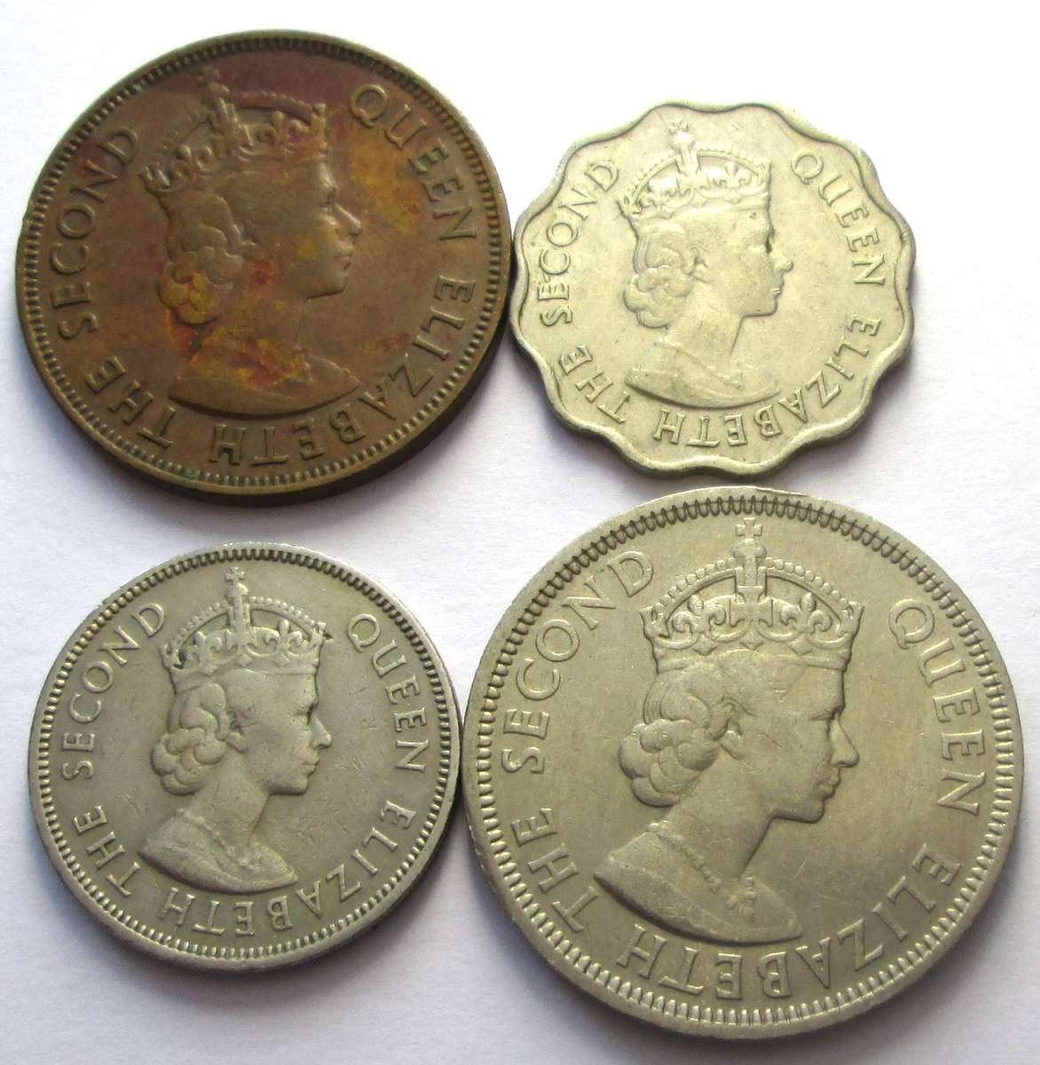 1971 Mauritius 5 Cents 10 Cents Half Rupee 1 Rupee