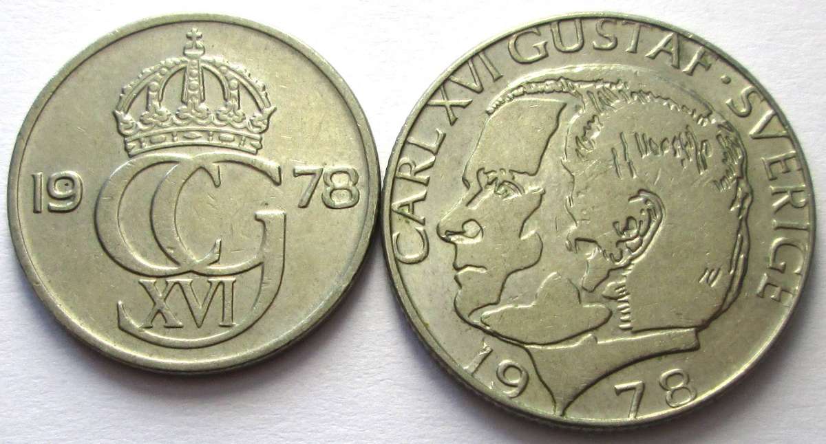 1978 Sweden 50 Ore 1 Krona