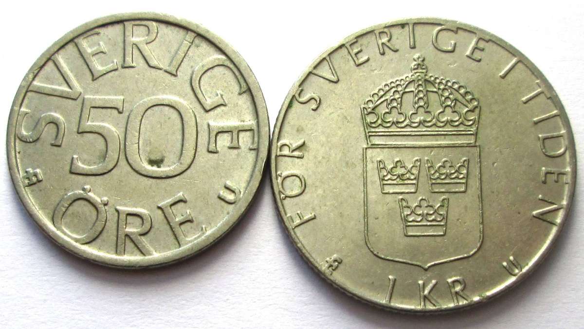 1978 Sweden 50 Ore 1 Krona