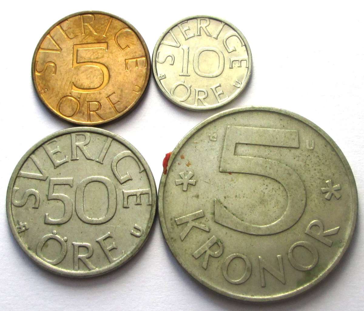 1979 Sweden 5 Ore 10 Ore 50 Ore 5 Kroner