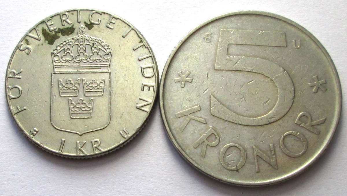 1984 Sweden 1 Krona 5 Kroner