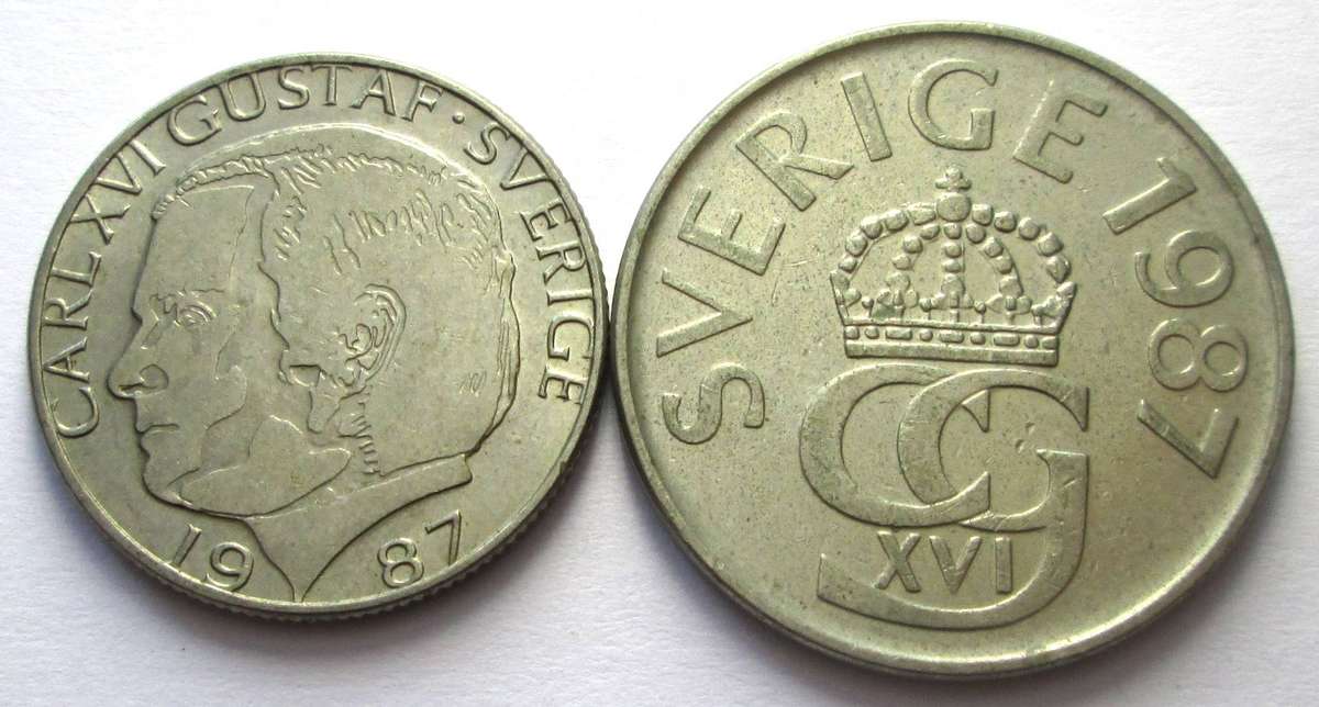 1987 Sweden 1 Krona 5 Kroner