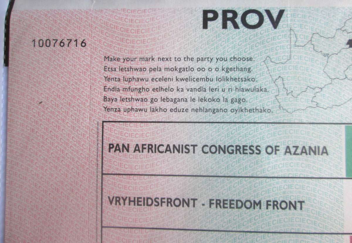 1994 South Africa Provincial 2 Voting Ballots Papers Nelson Mandela