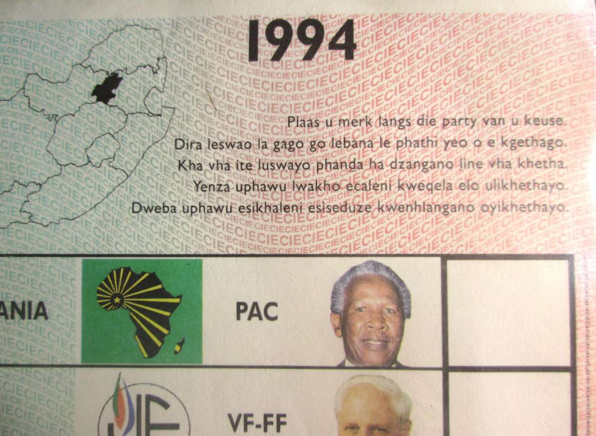 1994 South Africa Provincial 2 Voting Ballots Papers Nelson Mandela