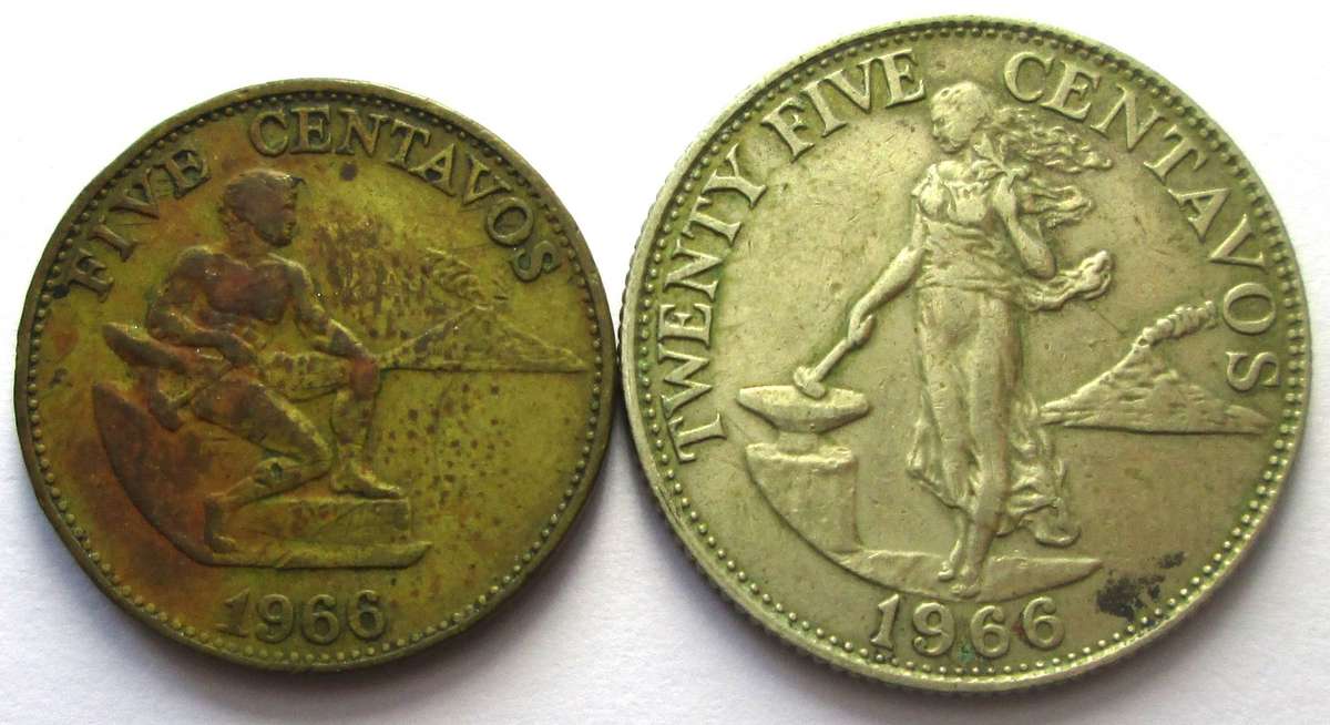 1966 Philippines 5 Centavos 25 Centavos