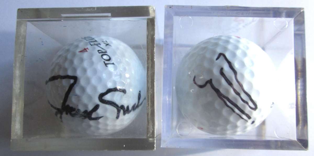Autographed Topflight and Pinnacle Golf Balls