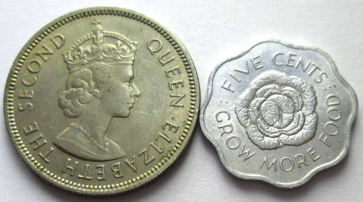 1972 Seychelles 5 Cents Half Rupee