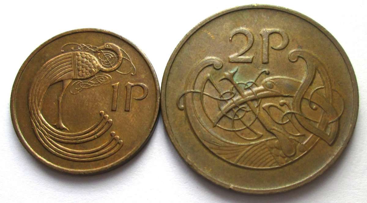 1982 Ireland 1 Pence 2 Pence