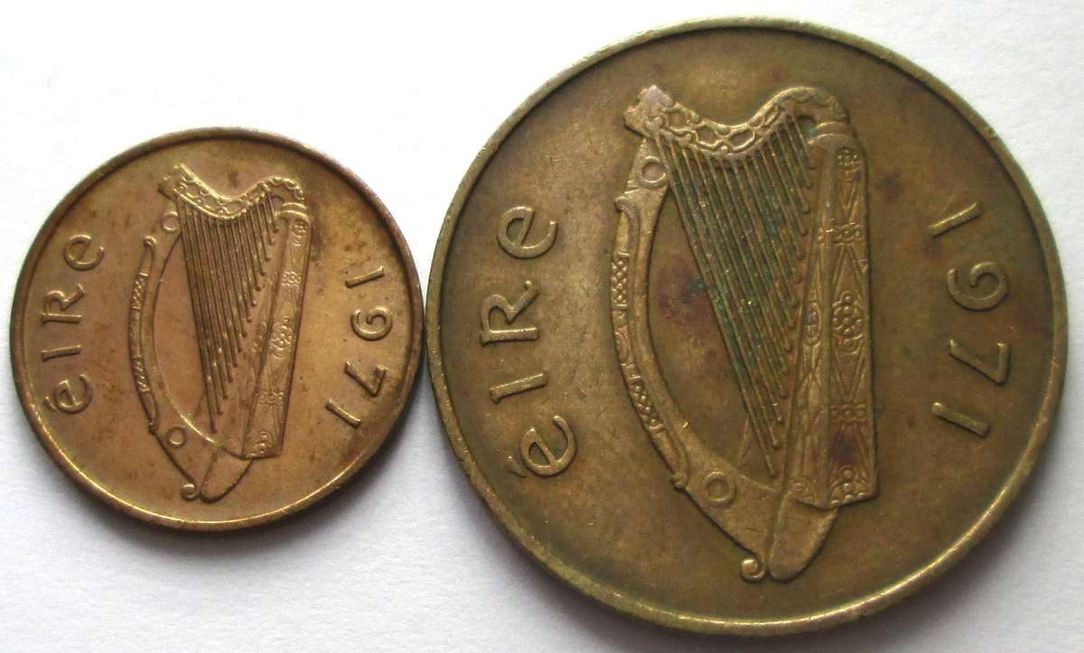 1971 Ireland Half Pence 2 Pence