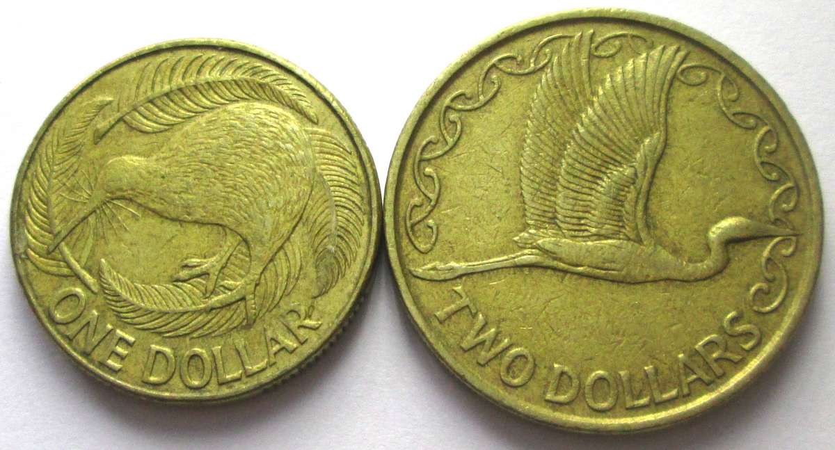 1991 New Zealand 1 Dollar 2 Dollars