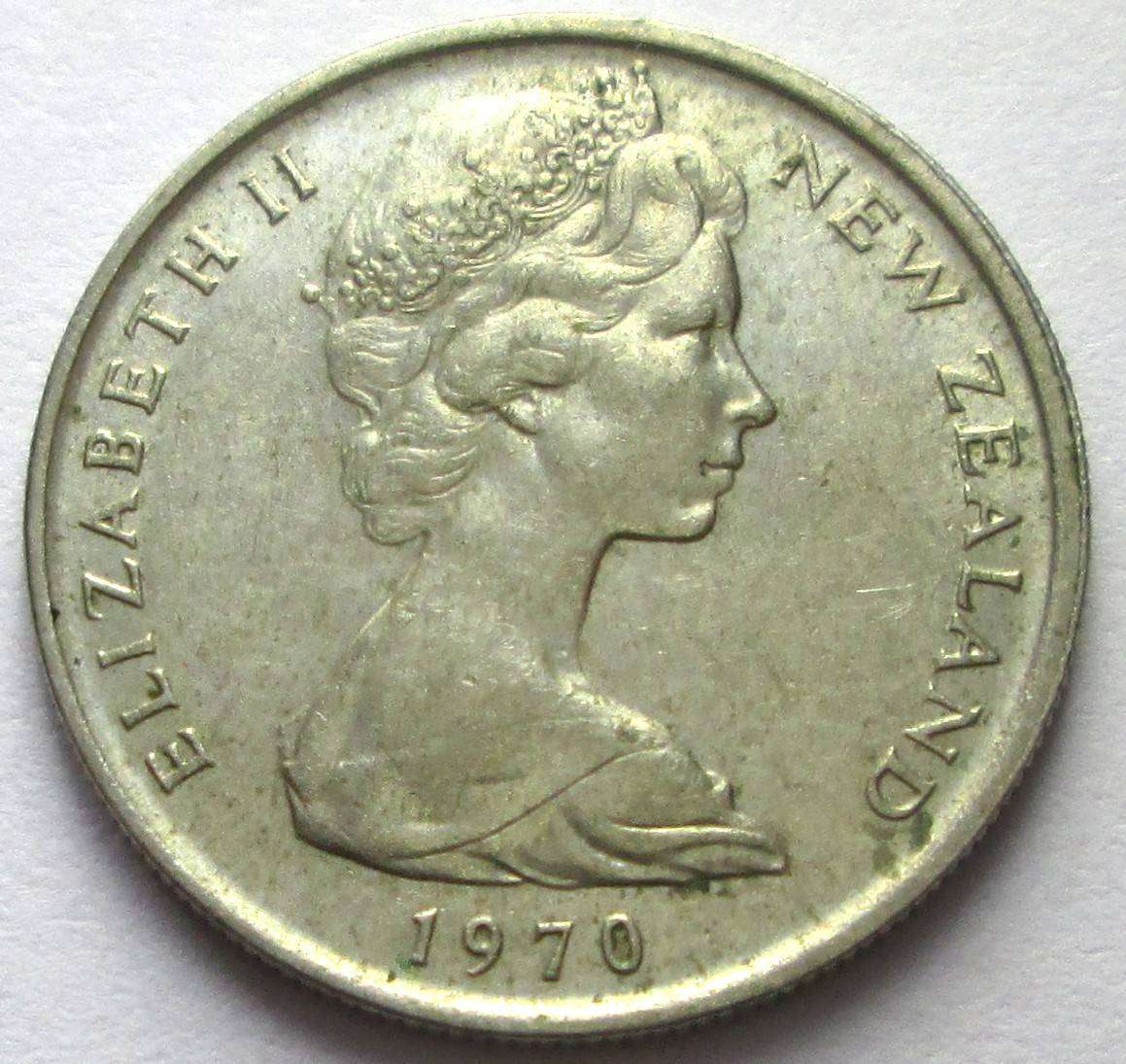 1970 New Zealand 5 Cents