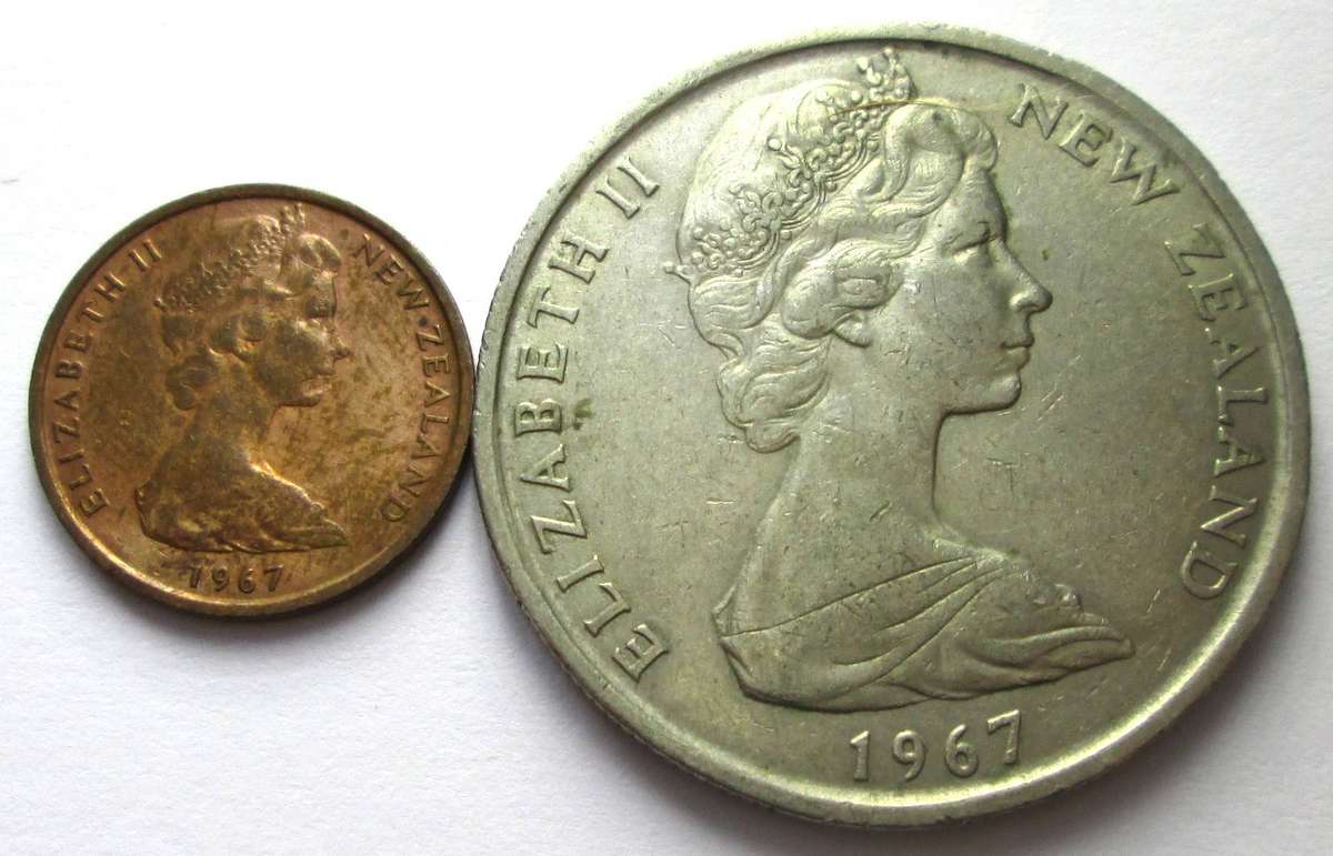 1967 New Zealand 1 Cents 50 Cents