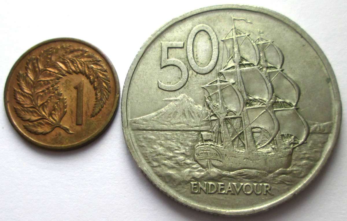 1967 New Zealand 1 Cents 50 Cents