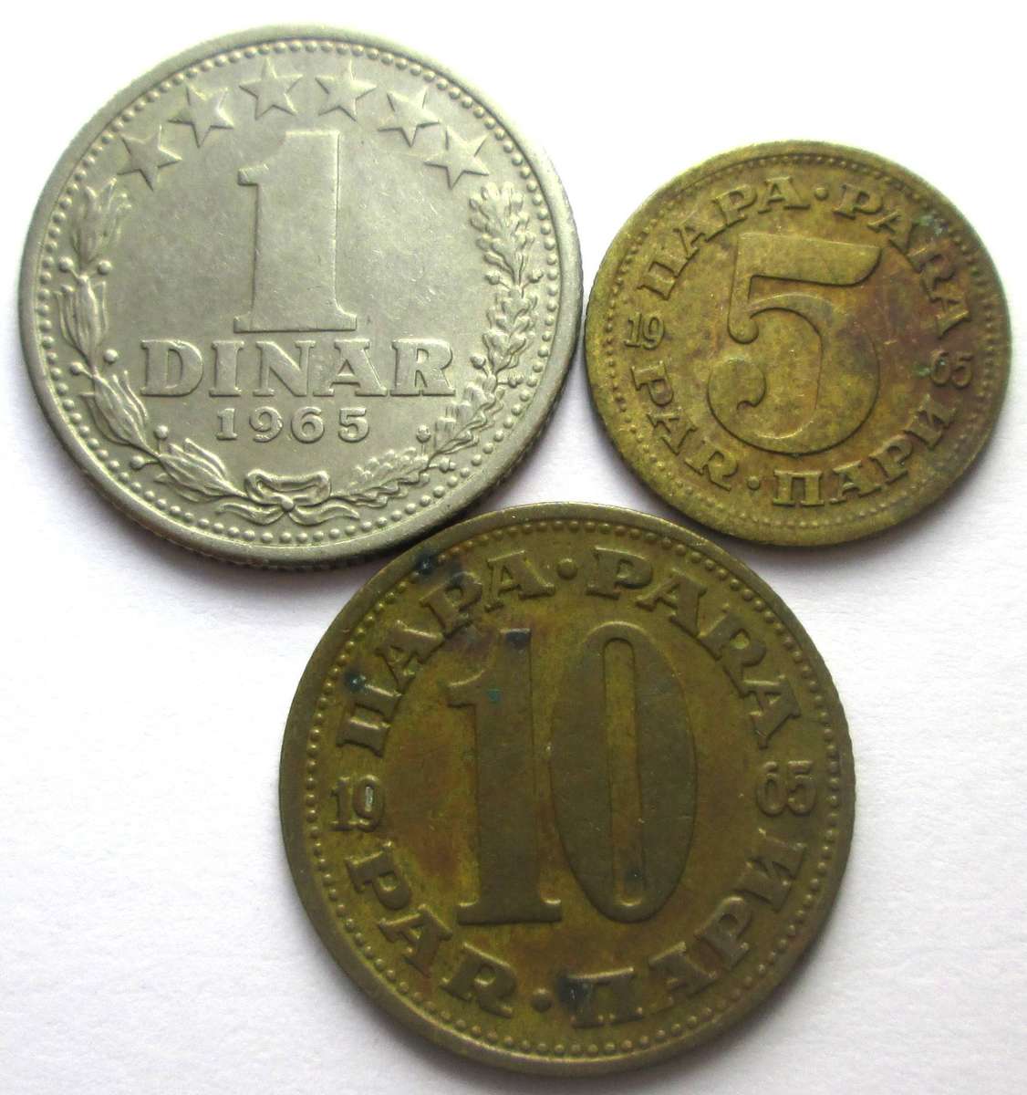 1965 Yugoslavia 1 Dinar 5 Para 10 Para