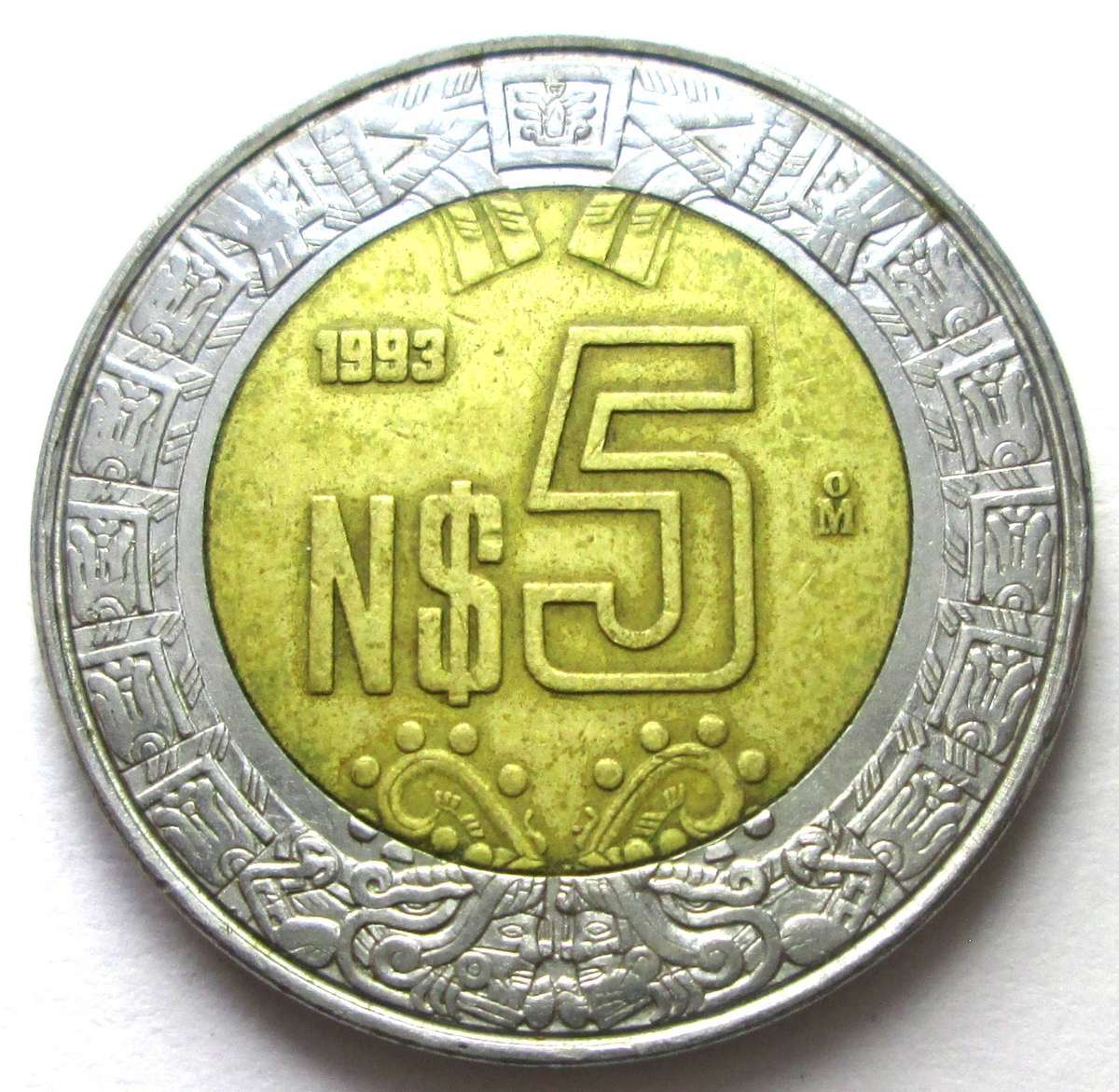 1993 Mexico 5 Nuevos Pesos