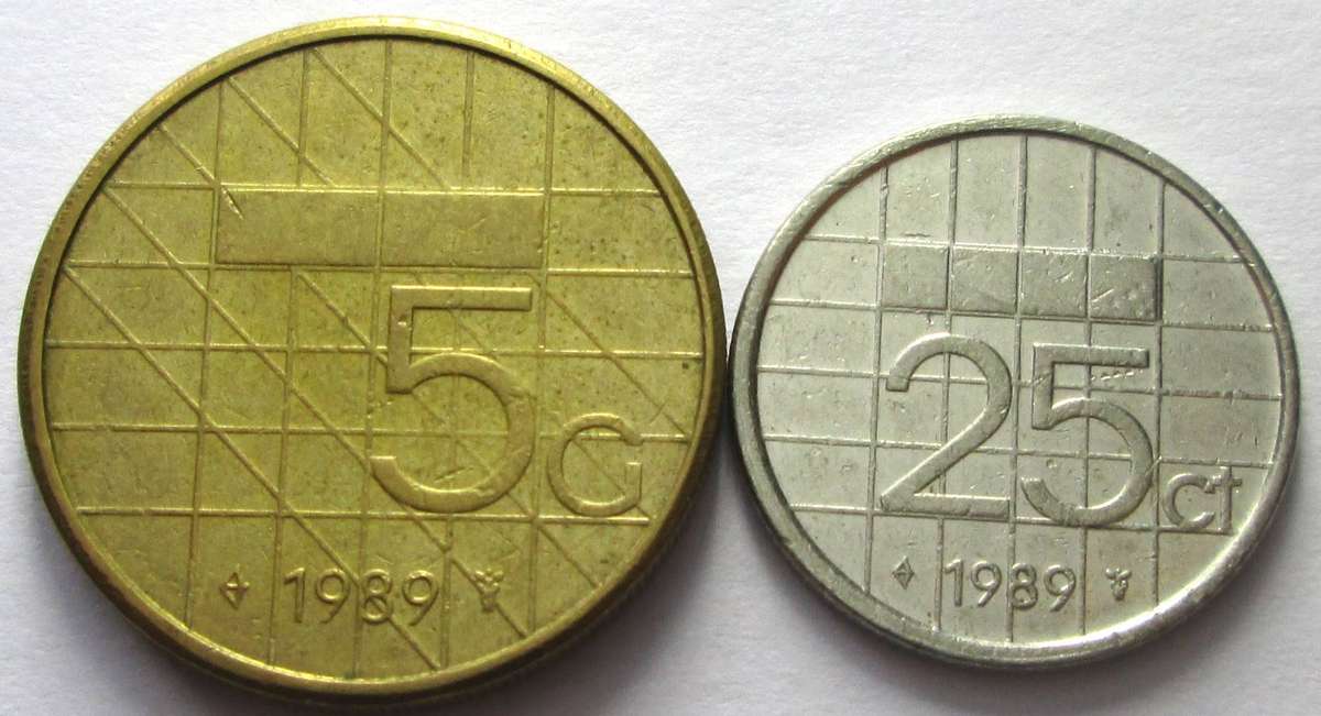 1989 Netherlands 5 Cents 25 Cents